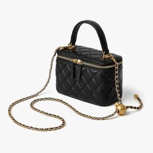 Lambskin Quilted Mini Crossbody Bag with Gold Chain Strap
